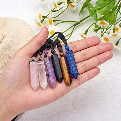 Natural Tiger Quartz Bullet Pendant Necklace&nbsp;JN1043A
