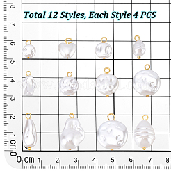 48Pcs 12 Styles Plastic Imitation Pearl Pendants&nbsp;FIND-PH0059-53