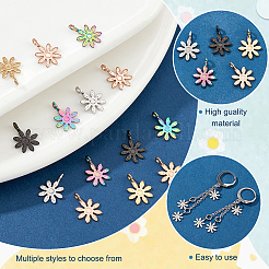 60Pcs 5 Colors 304 Stainless Steel Pendants&nbsp;STAS-NB0001-72