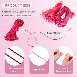 100M 5 Colors Eco-Friendly Korean Waxed Polyester Cord&nbsp;YC-TA0001-18B