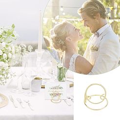 鉄の場所のカードホルダー  メモホルダー  レストラン用  結婚式  オフィス  ラウンド  ゴールドカラー  44x45.5x37.5mm&nbsp;AJEW-WH0318-01G