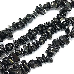 ナチュラルブラックトルマリンチップビーズ連売り  4~12x4~7x2~5mm  穴：1mm  約80~81 CM&nbsp;G-L444-08
