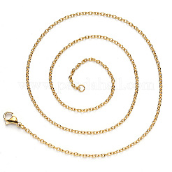 PVD Vacuum Plating 304 Stainless Steel Cable Chain Necklace&nbsp;NJEW-S420-007A-G
