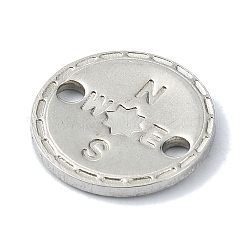 変色しない201ステンレススチールコネクタチャーム  コンパスリンク  ステンレス鋼色  13x1mm  穴：1.8mm&nbsp;STAS-C097-51P