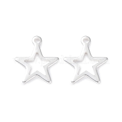 304ステンレススチールチャーム  スター  銀  14.5x12.5x1mm  穴：1.2~1.4mm&nbsp;X-STAS-L234-095S