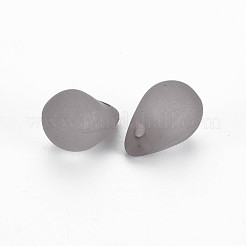 透明なアクリルパーツ  艶消し  ティアドロップ  グレー  13x8.5mm  穴：1.6mm  約1000個/500g&nbsp;MACR-S373-67-M03
