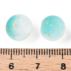 Frosted Baking Paint Crackle Glass Beads with Glitter Powder&nbsp;LS-DGLA-T004-01G