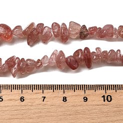 天然石ストロベリークォーツビーズ連売り  チップ  5~8mm  穴：0.5mm  30.71''（78cm）〜31.89''（81cm）&nbsp;G-I390-B02
