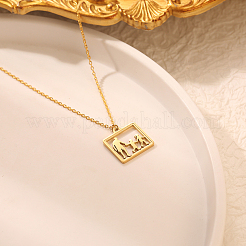 母の日 304ステンレススチール ファミリーシルエットペンダントネックレス（女性用）  18KGP本金メッキ  17.72インチ（45cm）&nbsp;RN1397-1