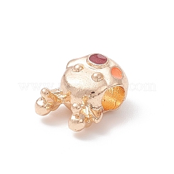クリスマステーマ合金エナメルヨーロッパビーズ  大穴ビーズ  ライトゴールド  鹿  15x12x8.5mm  穴：4.5mm&nbsp;MPDL-Q213-08G