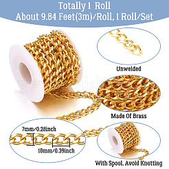 9.84 Feet Brass Faceted Curb Chains&nbsp;CHC-TA0001-31