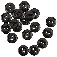 100穴樹脂ボタン2個  フラットラウンド  グレー  15mm&nbsp;BUTT-CY0001-23B