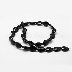 ナチュラルブラックオニキスビーズ連売り  染め＆加熱  ティアドロップ  15x11x5mm  穴：1mm  約27個/連  15.7インチ&nbsp;G-F418-04