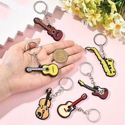 6Pcs 6 Styles Silicone Keychains&nbsp;KEYC-YW0001-30