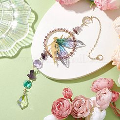 Fairy Brass & Resin Pendant Decorations&nbsp;HJEW-TA00247-02