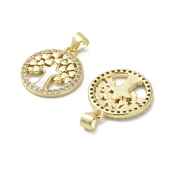 Brass Micro Pave Cubic Zirconia Pendants&nbsp;KK-D384-06G-03