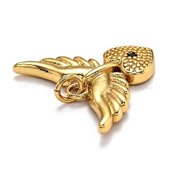 Brass Micro Pave Cubic Zirconia Pendants&nbsp;ZIRC-O039-03G