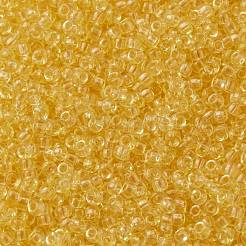 MIYUKIラウンドロカイユビーズ  日本製シードビーズ  （rr132l）透明ライトトパーズ  15/0  1.5mm  穴：0.7mm  約5555PCS /ボトル  10 G /ボトル&nbsp;SEED-JP0010-RR0132L