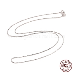 ロジウムメッキ 925 スターリングシルバー ボックス チェーン ネックレス (女性用)  プラチナ  18インチ（46cm）  0.75mm&nbsp;NJEW-M190-02C-P