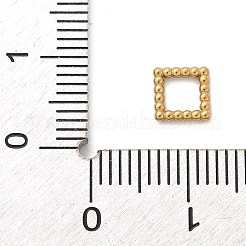 304ステンレススチールツイストリンクリング  18KGP本金メッキ  正方形  6x6x1mm  内径：3.5x3.5mm&nbsp;STAS-F349-06G-01