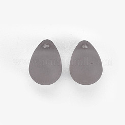 透明なアクリルパーツ  艶消し  ティアドロップ  グレー  13x8.5mm  穴：1.6mm  約1000個/500g&nbsp;MACR-S373-67-M03