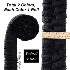 4M 2 Colors 3-Layer Pleated Chiffon Flower Lace Trim&nbsp;OCOR-GF0002-35