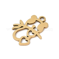 ステンレスペンダント201個  猫の形のチャーム  18KGP本金メッキ  17x13.5x1mm  穴：1.4mm&nbsp;STAS-F316-20G
