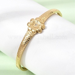 304 Stainless Steel Crystal Rhinestone Hinged Cuff Bangles for Women&nbsp;SA-CBA61B8-07G