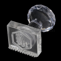 ハンドル付き透明アクリル石鹸スタンプ  DIY石鹸型用品  葉  36.8x32.5mm&nbsp;DIY-XCP0002-91G