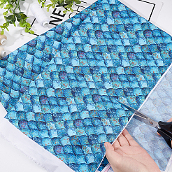 Fishscale Pattern Polyester Fabrics&nbsp;DIY-WH0292-79B