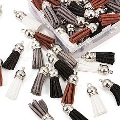 60Pcs 4 Colors Faux Suede Tassel Pendant Decorations&nbsp;FIND-LS0001-04D