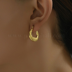 201ステンレススチール製フープピアス（女性用）  18KGP本金メッキ  23x20mm&nbsp;NW7881-3