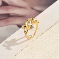 Brass Micro Pave Cubic Zirconia Cuff Open Rings for Women&nbsp;XP7869