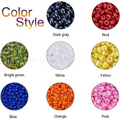 混合された12/0円形ガラスシードビーズ  ミックスカラー  2mm  穴：1mm  約12500個/箱&nbsp;SEED-PH0006-2mm-04