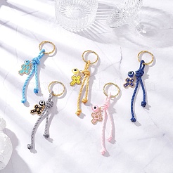 Resin & Glass Seed & Polyester Cord Keychain&nbsp;KEYC-MZ00048
