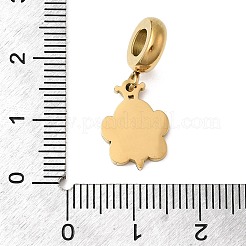 304ステンレススチール製イエローエナメルヨーロピアンダングルチャーム  蜂の大きな穴のペンダント  イオンプレーティング（ip）  ゴールドカラー  24.5mm  穴：4.5mm&nbsp;STAS-D153-12G