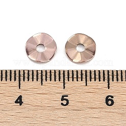 イオンプレーティング（IP）304ステンレススチールチャーム  フラットラウンドのチャーム  ローズゴールド  7x1mm  穴：1.8mm&nbsp;STAS-K252-04RG