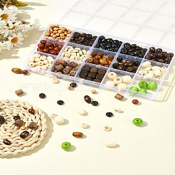 15 Styles Natural Wood Beads&nbsp;WOOD-FS0001-34