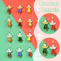 8Pcs Handmade Lampwork Pendant Decorations&nbsp;HJEW-FS00069