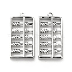 真鍮チャーム  そろばんチャーム  プラチナメッキ  24x12x3mm  穴：1.4mm&nbsp;KK-B062-09P