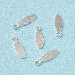 真鍮チャーム  カドミウムフリー＆鉛フリー  オーバルチャーム  925銀メッキ  10x3x0.5mm  穴：1mm&nbsp;KK-A172-47S