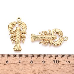 304ステンレススチール製ロブスターペンダント  イオンプレーティング（ip）  18KGP本金メッキ  32x16x3mm  穴：1.8mm&nbsp;STAS-T067-25G