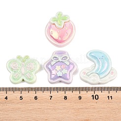 電気メッキ不透明樹脂エナメルカボション  ミックスカラー  混合図形  20~25x22~25x5~6mm&nbsp;CRES-D329-01