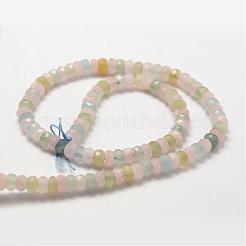 Faceted Rondelle Natural Morganite Bead Strands&nbsp;G-O137-05A