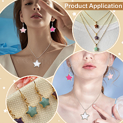 8Pcs 8 Colors Stainless Steel Enamel Pendants&nbsp;STAS-PH0007-11
