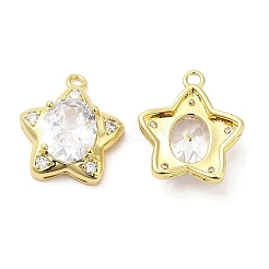 Brass Pave Cubic Zirconia  Pendants&nbsp;KK-Z028-13G