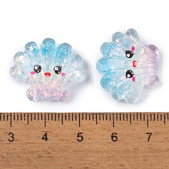 透明エポキシ樹脂デコデンカボション  キラキラ輝く海の動物  シェル形状  19x22x7mm&nbsp;CRES-P035-10A