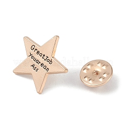 素晴らしい仕事だ、君は最低なエナメルピンだ  金合金のブローチ  バックパック服用  スター  20.5x20.5x1.5mm&nbsp;JEWB-S017-01B