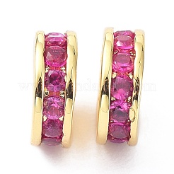 Brass Fuchsia Cubic Zirconia Beads&nbsp;ZIRC-C022-08G