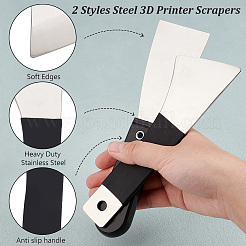 2Pcs 2 Styles Steel 3D Printer Scrapers&nbsp;TOOL-OC0001-83